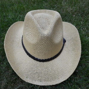 Palarie trilby din material subtire cu aerisire buna, alb, bej, crem - Img 3