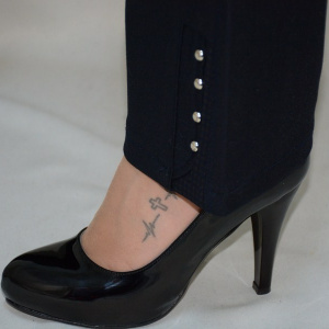 Pantalon casual, nuanta de bleumarin, design interesant - Img 4
