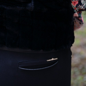 Pantalon casual, nuanta neagra, confectionat din material elastic - Img 7
