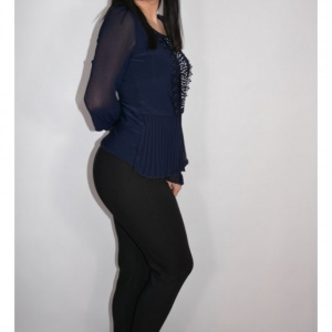 Pantalon casual tip colant Imma,mulat ,bleumarin - Img 6