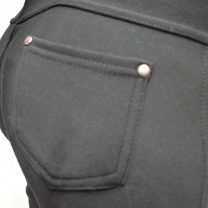 Pantalon negru cu croi tip pana si usor imblanit, ideal de iarna - Img 6