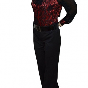Pantalon negru, masura mare, model lung cu buzunare in fata - Img 1