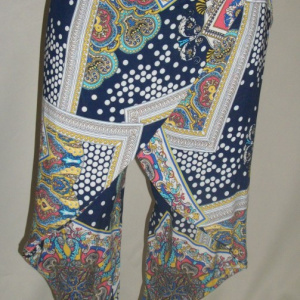 Pantaloni lungi, bleumarin, croi lejer la picioare - Img 2