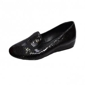Pantof casual, de culoare neagra, cu talpa tip pana mica - Img 1