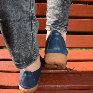 Pantof confortabil de culoare bleumarin, cu talpa usoara, flexibila - Img 3