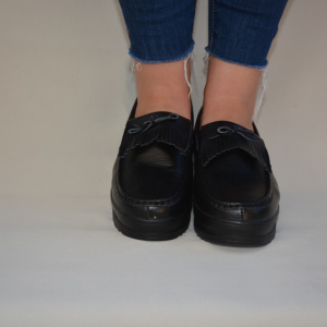 Pantof de dama cu aspect clasic tip mocasin, de culoare neagra - Img 4