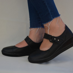 Pantof de dama foarte comod, culoare neagra, din piele naturala - Img 2