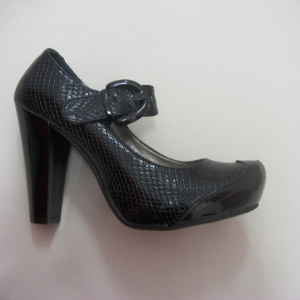 Pantof elegant, de culoare neagra ce imita pielea de sarpe - Img 4