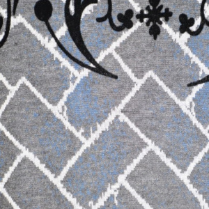 Pulover tineresc, de culoare bleumarin-gri, imprimeu geometric - Img 4