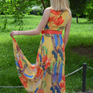 Rochie Amelia de vara ,cu imprimeu floral multicolor - Img 5