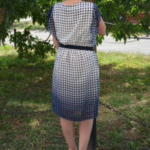 Rochie casual, de culore  bleumarin pe fundal alb RO-1210-AL - Img 4