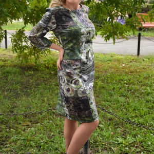 Rochie chic de zi, masura mare, cu design deosebit multicolor - Img 2