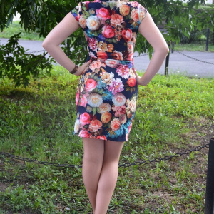 Rochie comoda,  scurta ,sexi cu trandafiri multicolori - Img 4