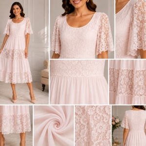 Rochie damă lejeră roz cu imprimeu floral și croială vaporoasă - Img 3