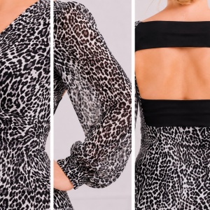 Rochie de club, cu imprimeu animal print - Img 3