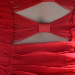 Rochie de ocazie mini, de culoare rosie, cu model de fronseuri - Img 5