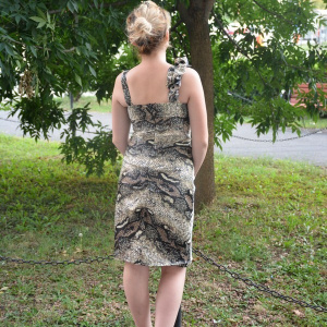 Rochie de ocazie moderna, cu material deosebit si usor lucios - Img 4