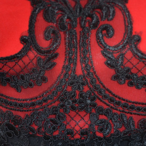 Rochie de ocazie, rosie, masuri mari, cu decolteu la baza gatului - Img 5