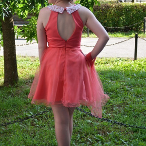 Rochie de ocazie, tinereasca, aplicatii de strasuri si perle - Img 6