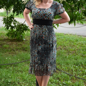 Rochie de primavara-vara, subtire, negru-alb - Img 2