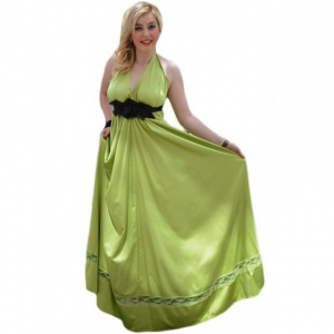 Rochie de seara lunga, feminina, pe culoare verde deschis - Img 1