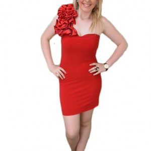 Rochie de seara scurta, eleganta, material care ia forma corpului - Img 1