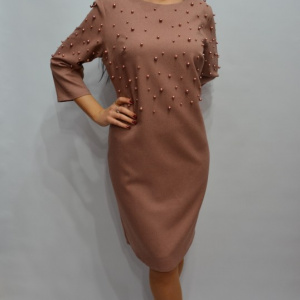Rochie deosebita cu design de perle, croi usor cambrat, plamanie - Img 4