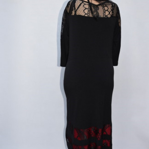 Rochie eleganta Kala cu insertii de dantela,neagra - Img 5