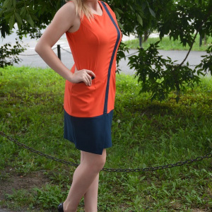 Rochie feminina de primavara-vara, bicolora - Img 3