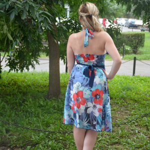 Rochie feminina, in culori de vara, prevazuta cu un V in fata - Img 5