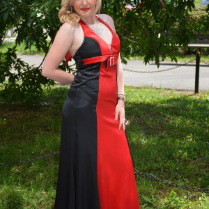 Rochie fermecatoare de seara, culoare rosu-negru - Img 3