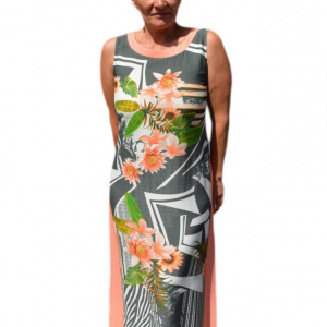 Rochie lunga de zi ,culoare multicolor - Img 1