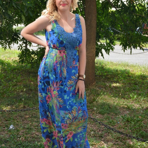 Rochie lunga din voal multicolor - Img 4