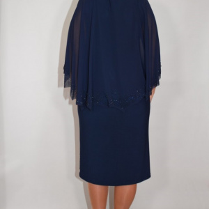Rochie Maci cu aplicatii de strasuri ,nuanat de bleumarin - Img 6