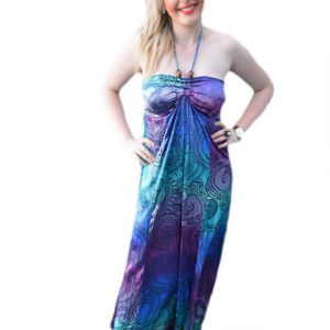 Rochie maxi, care se leaga dupa gat cu un snur - Img 1