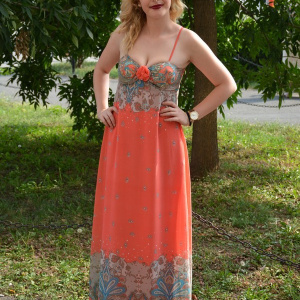 Rochie moderna, croi simplu si elegant, de culoare corai - Img 3