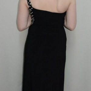 Rochie rafinata, model lung one-shoulder, de culoare neagra - Img 6