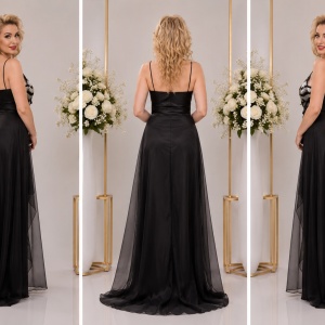Rochie rafinata, nuanta negru-argintiu, croiala deosebita - Img 3