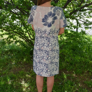 Rochie scurta de birou, imprimeu multicolor, de primavara-vara - Img 4