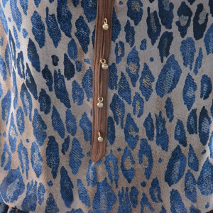 Rochie scurta de zi, din voal, imprimeu animal-print - Img 5