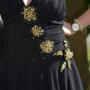 Rochie spectaculoasa , neagra cu paiete aurii - Img 5