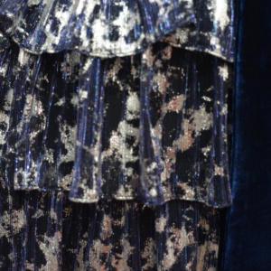 Rochie tinereasca cu volanase late in straturi multiple, bleumarin - Img 3