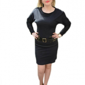 Rochie tinereasca de toamna, cu croiala moderna, bleumarin