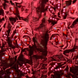 Rochie tinereasca din tul si dantela, marsala, model elegant - Img 6