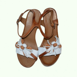 Sanda maro, comoda, cu toc gros de 5 cm, funda decorativa - Img 2