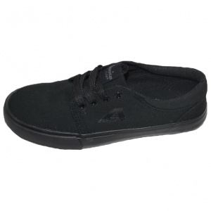 Tenis clasic din material de panza negru cu talpa flexibila, joasa - Img 1