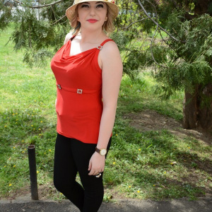 Top fashion, culoare rosie, model casual-elegant, masura mare - Img 3