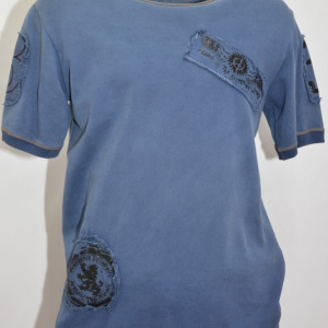 Tricou barbatesc bleumarin, model casual, cu design simplist - Img 6