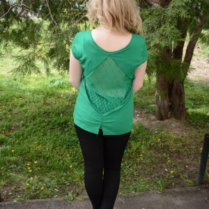Tricou tineresc, lejer si comod, nuanta de verde, design simplu - Img 4