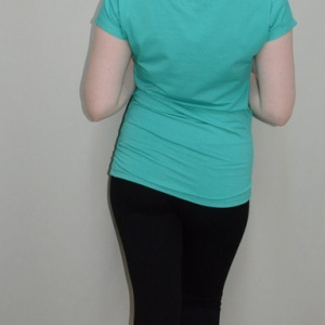 Tricou tineresc, model lung, culoare turcoaz cu design deosebit - Img 5